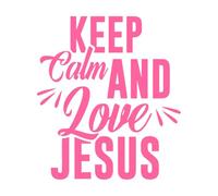 Citas inspiradoras de Dios: "Mantén la calma y ama" Calcomanías de vinilo para murales y paredes 54.6x62cm Cultura del tatuaje Rosa