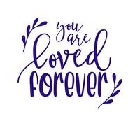 Citas inspiradoras de "Eres amado por siempre" Calcomanías de pared de papel adhesivo 68x79.1cm Decoración de tiendas Azul oscuro