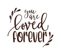 Citas inspiradoras de "Eres amado por siempre" Pegatinas de tallado fino 68x79.1cm No daña la superficie de la pared Café