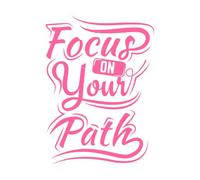 Citas sobre centrarse en el camino Calcomanías de letras 57.6x79.7cm Decoración artística Rosa