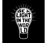 Citas sobre ser una luz en el mundo Calcomanías de pared de PVC 50.4x70.6cm Decoración artística Blanco