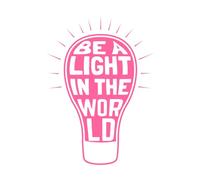 Citas sobre ser una luz en el mundo Pegatinas de pared de papel adhesivo 50.4x70.6cm Pegatinas para vidrio Rosa