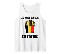 Citation Drapeau belge Coeur Amour Belgique Frites Camiseta sin Mangas