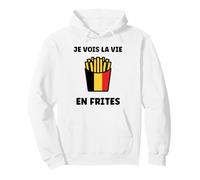 Citation Drapeau belge Coeur Amour Belgique Frites Sudadera con Capucha