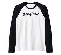 Citation Frites Drapeau belge Coeur Amour Belgique Camiseta Manga Raglan