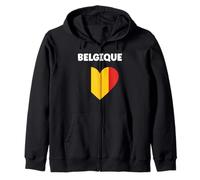 Citation Frites Drapeau belge Coeur Amour Belgique Sudadera con Capucha