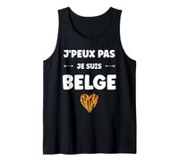 Citation Frites Drapeau Belgique j'peux Pas je Suis Belge Camiseta sin Mangas