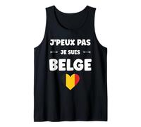 Citation Frites Drapeau Belgique j'peux Pas je Suis Belge Camiseta sin Mangas