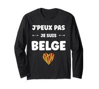 Citation Frites Drapeau Belgique j'peux Pas je Suis Belge Manga Larga