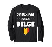 Citation Frites Drapeau Belgique j'peux Pas je Suis Belge Manga Larga