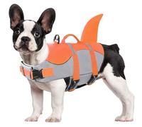 CITÉTOILE Perro Chaleco Salvavidas Chaqueta Mascotas Salvavidas Reflexivo para Piscina, Playa, Canotaje, para Perros pequeños, medianos, Grandes Que entrenan con manija de Rescate Naranja L