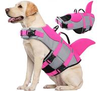 CITÉTOILE Perro Chaleco Salvavidas Chaqueta Mascotas Salvavidas Reflexivo para Piscina, Playa, Canotaje, para Perros pequeños, medianos, Grandes Que entrenan con manija de Rescate Rosa XL