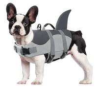 CITÉTOILE Perro Chaleco Salvavidas Chaqueta Mascotas Salvavidas Reflexivo para Piscina, Playa, Canotaje, para Perros pequeños, medianos, Grandes Que entrenan con manija de Rescate Gris L