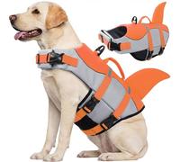 CITÉTOILE Perro Chaleco Salvavidas Chaqueta Mascotas Salvavidas Reflexivo para Piscina, Playa, Canotaje, para Perros pequeños, medianos, Grandes Que entrenan con manija de Rescate NaranjaXXL