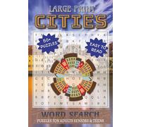 Cities Word Search Puzzle: Word Searches with Easy to Read Print about Cities and Other Related Items | 6x9 inches, 110 pages | 50+ Puzzles... Gifts for Vacations, Holidays and Free Times