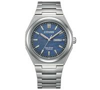 Citizen AW0130-85L Eco Drive - Reloj analógico para hombre (titanio, 10 bar, fecha analógica), color plateado