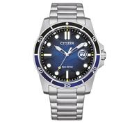 Citizen AW1810-85L - Reloj analógico de Cuarzo para Hombre con Correa de Acero Inoxidable, Azul, Pulsera