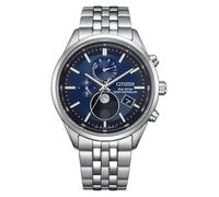 Citizen BY1030-50L - Reloj de pulsera solar para hombre con fase lunar (acero inoxidable, con correa de eslabones), color plateado