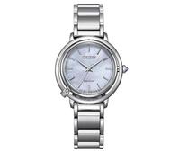 Citizen Eco Drive Arcly Women's Watch Mother of Pearl Bottom EM1090-60D Steel Case and Bracelet