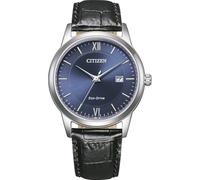 Citizen Reloj solar Eco-Drive AW1780-17L para hombre, correa de piel de cocodrilo, plateado y azul