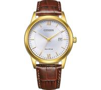 Citizen Eco-Drive AW1782-11A - Reloj Solar para Hombre con Correa de Piel de cocodrilo, Color Dorado y Plateado