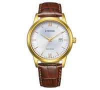 CITIZEN Eco-Drive AW1782-11A - Reloj solar para hombre con correa de piel de cocodrilo, color dorado y plateado, Correa