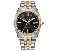 Citizen Eco-Drive Corso - Reloj de Pulsera de Acero Inoxidable de Dos Tonos para Hombre, 3 manecillas, Fecha, Negro(Two-Tone/Black), Classic