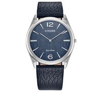 Citizen Eco-Drive Dress Classic Eco Reloj Unisex, Correa de Cuero Azul, Esfera Azul, 2 manecillas (Modelo: AR3120-08L)