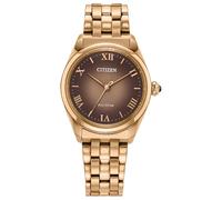 Citizen Eco-Drive Dress L Classic - Reloj para mujer, Pulsera dorada y esfera marrón, 6 inches
