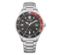 Citizen Eco Drive Marine AW1820-81E Time-Only Unisex Watch, Black Steel Background