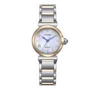 Citizen Eco Drive Maybell Mini Women's Watch Mother of Pearl Bottom EM1136-87D Two-Tone Steel Case and Bracelet