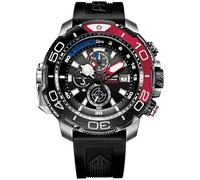 Citizen Eco-Drive Promaster Aqualand Reloj para hombre, correa de poliuretano, esfera negra con detalles rojos y cronógrafo (Modelo: BJ2167-03E)