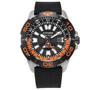 Citizen Eco-Drive Promaster Sea Eco Dive, reloj de acero inoxidable, correa de poliuretano negro, hora dual, fecha (modelo: BJ7129-05E), plateado, Classic