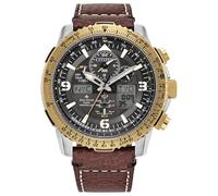 Citizen Eco-Drive Promaster Skyhawk A-T Reloj para Hombre, Esfera marrón, Correa de Cuero marrón, cronometraje atómico (Modelo: JY8084-09H)