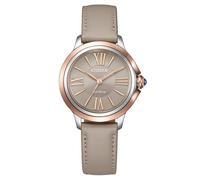 Citizen - Reloj de mujer EM1166-01Z - Eco-Drive Solar, correa de piel, oro rosa/gris