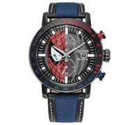 Citizen Eco-Drive Spider-Man Double Vision, reloj con caja de acero inoxidable IP negro para hombre (modelo: CA0855-47W), Negro -, Classic