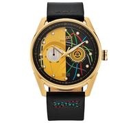 Citizen Eco-Drive Star Wars C-3PO - Reloj para hombre, correa de cuero negro, esfera amarilla, día/fecha (modelo: BU4026-05W)