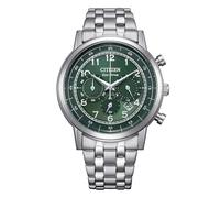Citizen EcoDrive Chrono of 2025 men's watch green background CA4630-53X steel case and bracelet
