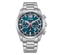 Citizen EcoDrive Racing Chrono Blue Bottom Men's Watch CA4640-50L Steel Case and Bracelet