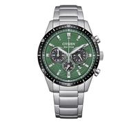 Citizen EcoDrive T9 Chrono Green Back Men's Watch CA4624-56X Steel Case and Bracelet