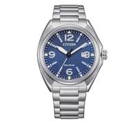 Citizen EcoDrive Urban men's watch, blue dial, time-only AW1571-76L, steel case and bracelet