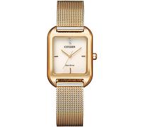 CITIZEN EM0493-85P Eco Drive - Reloj analógico para mujer, acero inoxidable, 3 bar, color rosa, Pulsera