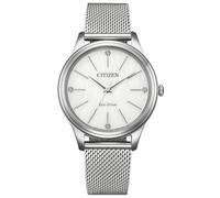 Citizen EM1220-82A Eco-Drive - Reloj solar para mujer, acero inoxidable, correa milanesa de 34 mm, 5 ATM