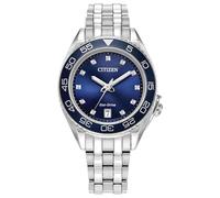 Citizen FE6160-57L Eco-Drive - Reloj para Mujer con Correa de Cuarzo, Correa de Acero Inoxidable, Talla 35 mm, Azul/Plata, Pulsera