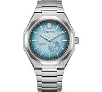 CITIZEN NK5020 Zenshin 60 Super Titanium - Reloj automático para hombre con correa de eslabones de titanio y cristal de zafiro, azul claro, Moderno