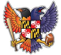 Citizen Pride Birdland Baltimore Raven and Oriole Maryland Crest Calcomanía de Vinilo Troquelado 4.85 x 4.75 Pulgadas