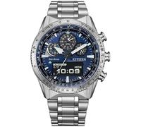 Citizen Promaster Sky Pilot JV2000-51L - Reloj Eco-Drive U830 Hombre Acero Inoxidable, Esfera Azul, Multifunción, 20 ATM