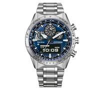Citizen Promaster Sky Pilot JV2000-51L - Reloj Eco-Drive U830 Hombre Acero Inoxidable, Esfera Azul, Multifunción, 20 ATM