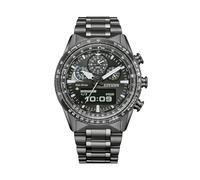 Citizen Promaster Sky Pilot JV2005-58E - Reloj Hombre Eco-Drive U830 Multifunción, Acero IP Grey, Esfera Negra, 20 ATM