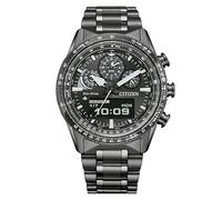 Citizen Promaster Sky Pilot JV2005-58E - Reloj Hombre Eco-Drive U830 Multifunción, Acero IP Grey, Esfera Negra, 20 ATM